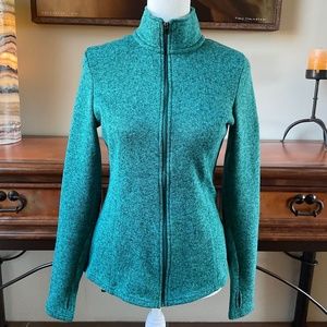Danskin Now Zip Up Sweater. Emerald Green. Size S